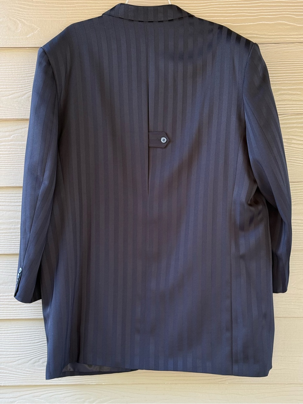 Falcone Luxury Black Shade Strip Polyester Tuxedo Coat Blazer Jacket Size 48L - Picture 3 of 12